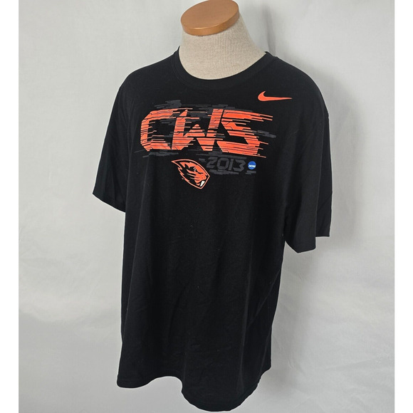 Nike Oregon State Beavers SS T-Shirt Men's XL Black Dri-Fit 2013 CWS NCAA - Picture 14 of 16